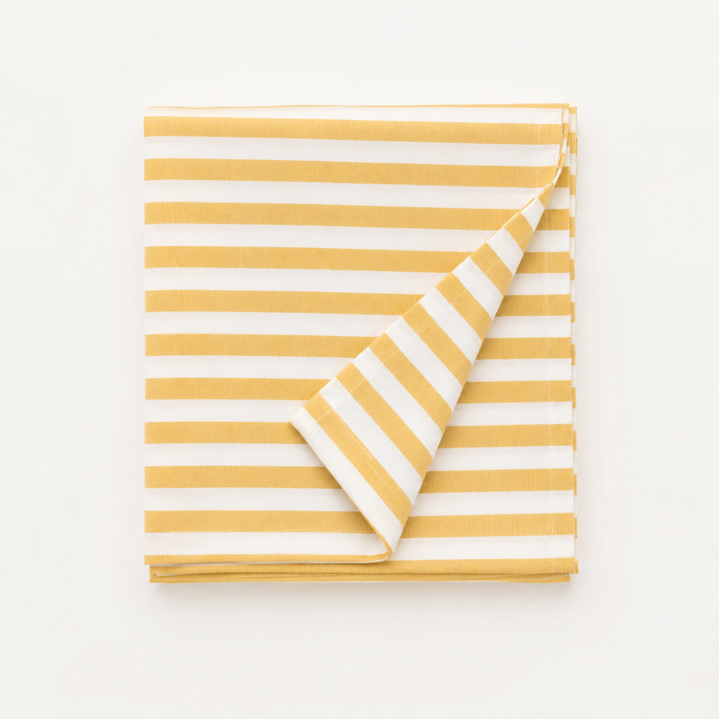 Nappe à rayure jaune et blanche