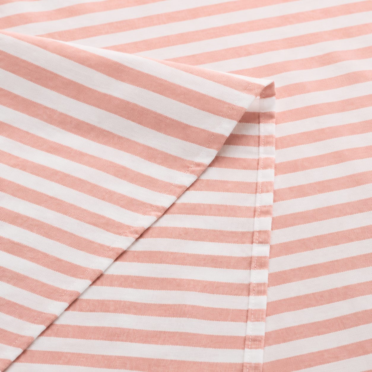 Nappe à Rayures Pêche et Blanche