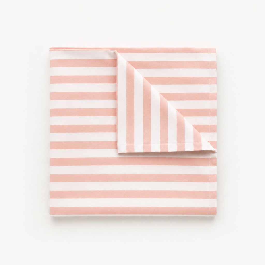 Nappe à Rayures Pêche et Blanche